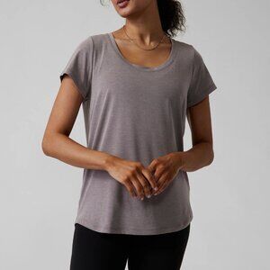 Athleta Grey Taupe Stratus II Tee